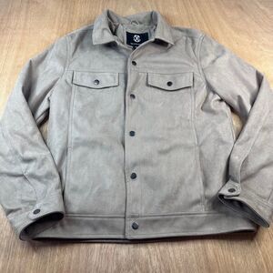 CXL by Christian Lacroix Men’s Faux Suede Trucker Jacket Brown Medium